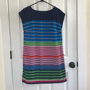 Sleeveless stripe shift dress